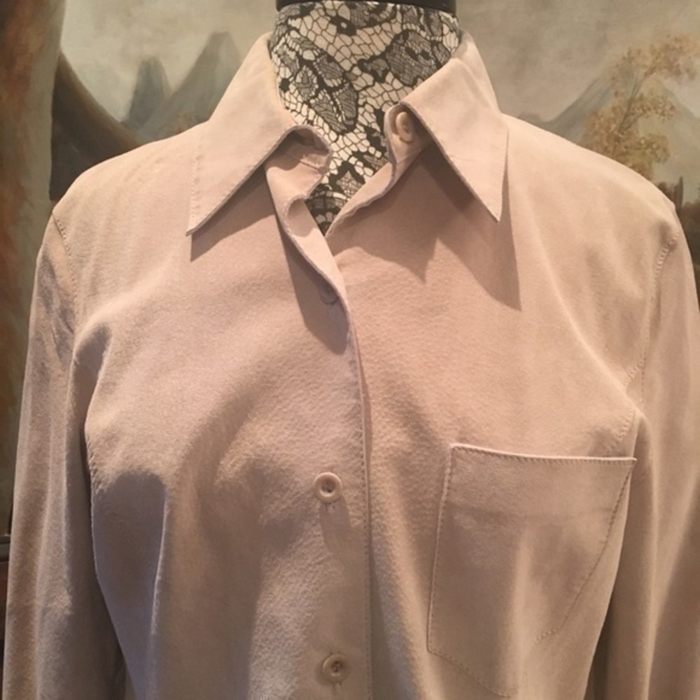 Sigrid Olsen Suede Cream Jacket Size M